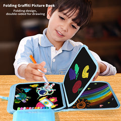 Reusable Lion Chalkboard Drawing Book for Kids Double Sided Doodle & Erasable Fu