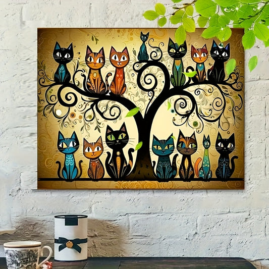 DIY Paint by Numbers Kit Tree Cat Relax Coloring Craft Ideal Gift