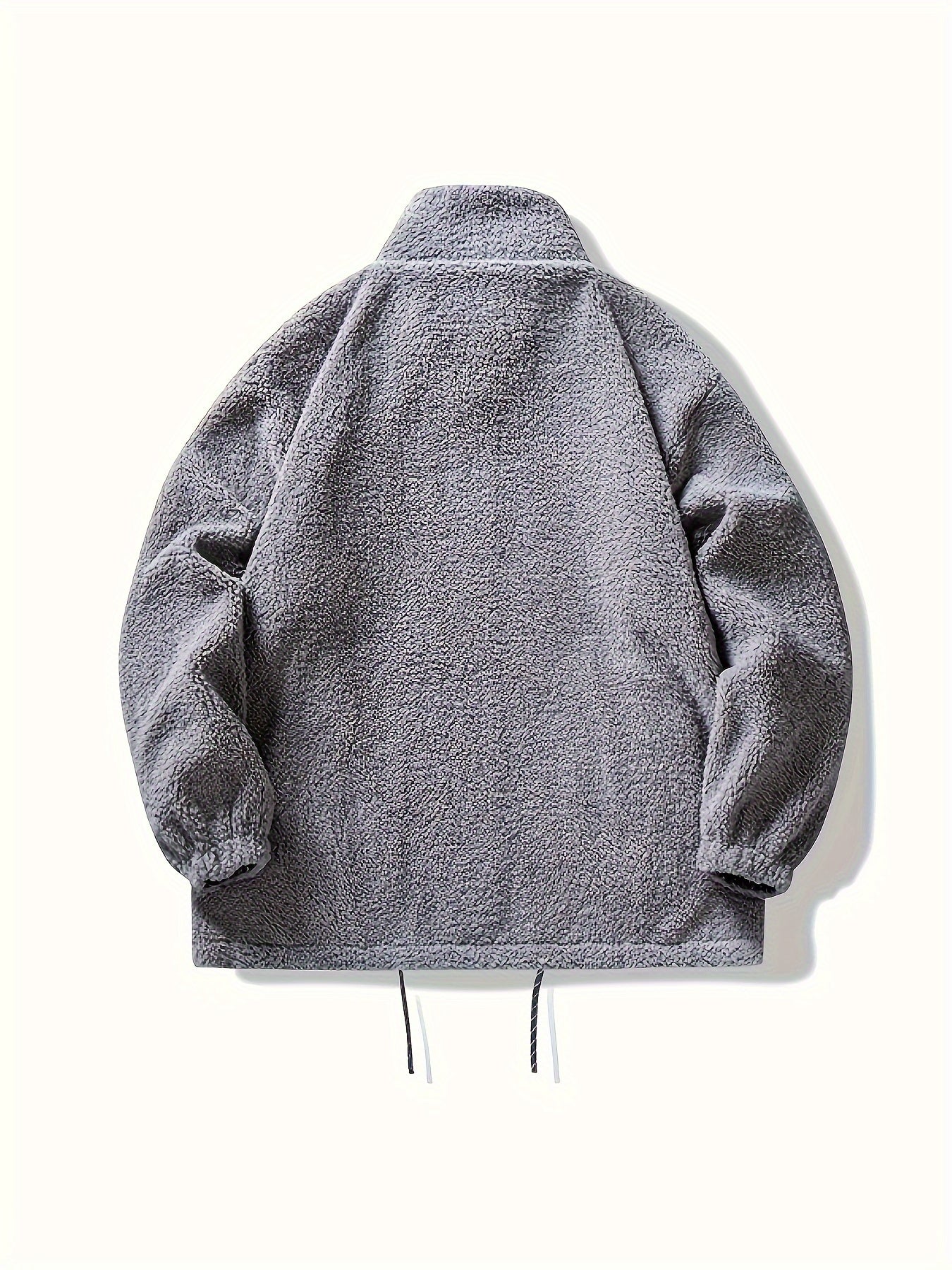 Men's Thick Warm Lamb Plush Jacket Zipper Stand Collar Fall Winter