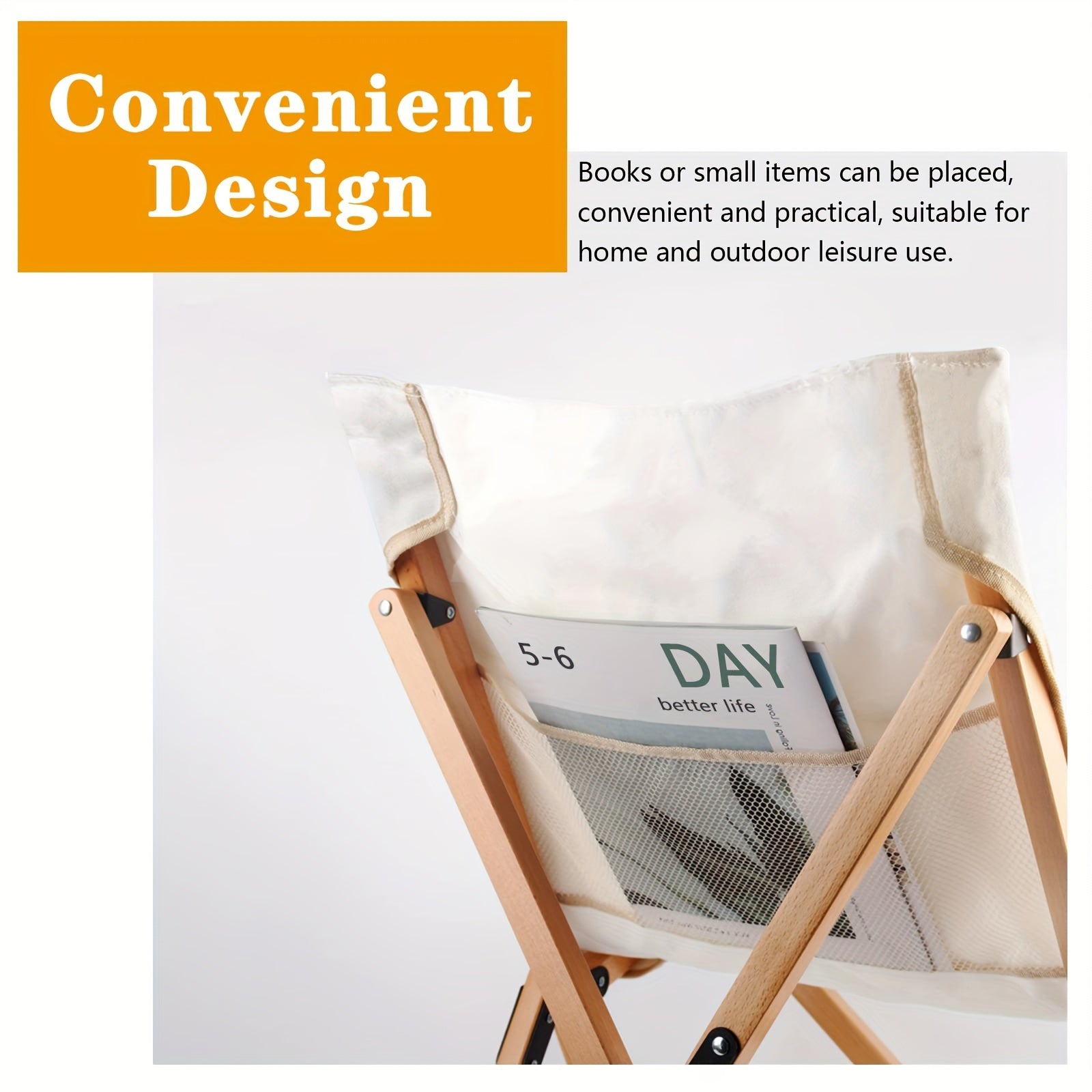Outdoor Folding Chair Courtyard Picnic Chair Camping Wooden Chair