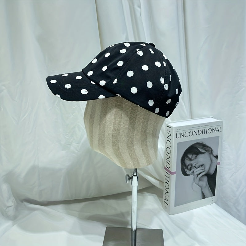Polka Dot Print Baseball Cap Lightweight Adjustable Sun Hat