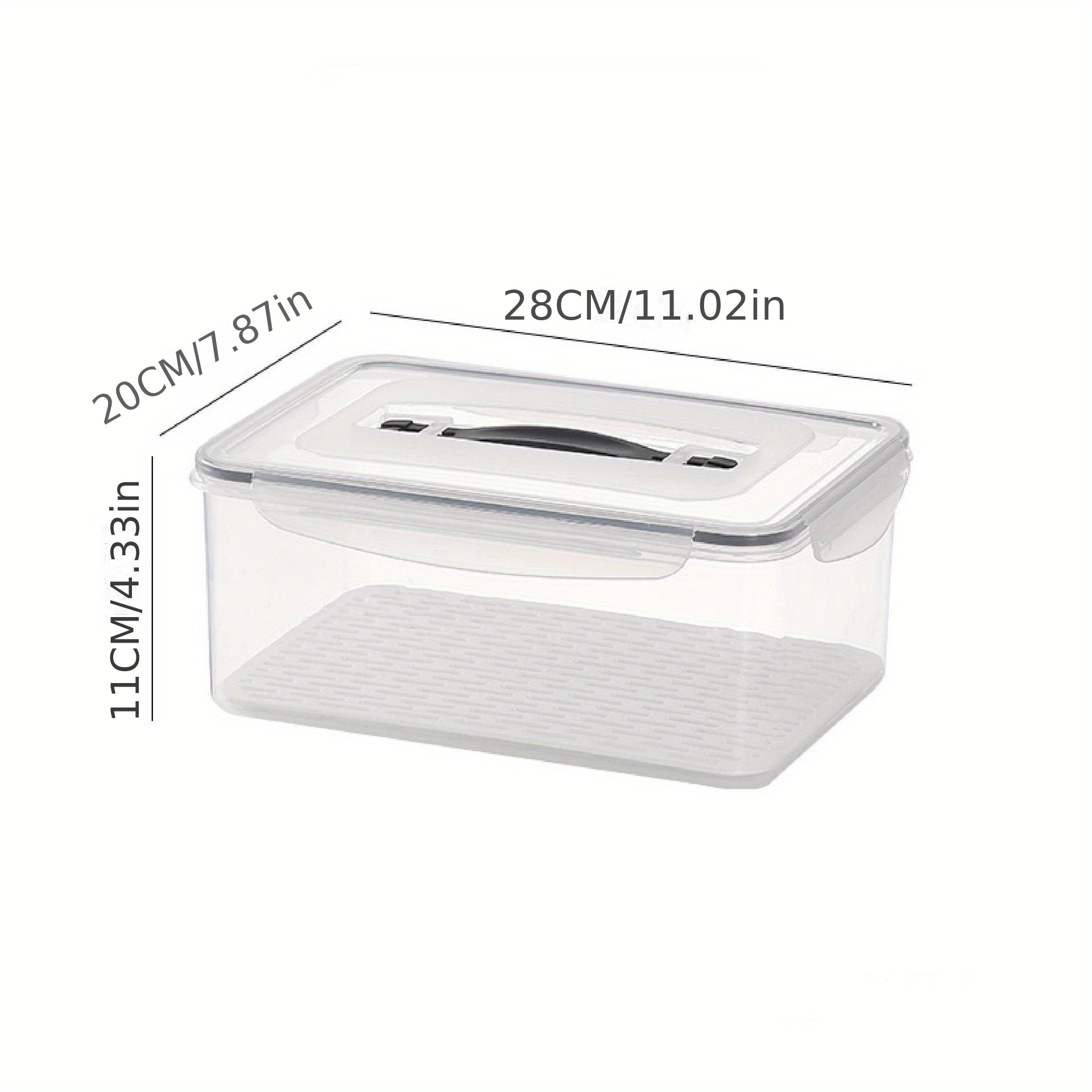 Kitchen Food Storage Container with Handheld and Enlarged Capacity