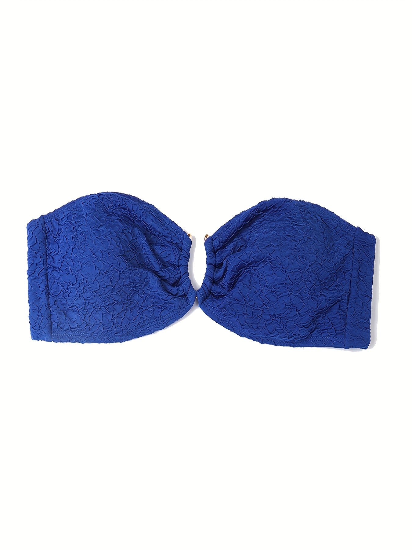 Solid Bandeau Tie Back Bikini Top