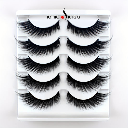 5 Pairs Faux Mink Fox Eye Cat Eye Lashes