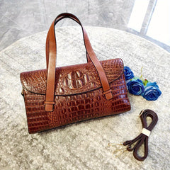 Crocodile Embossed Crossbody Bag Women's Faux Leather Tote Bag