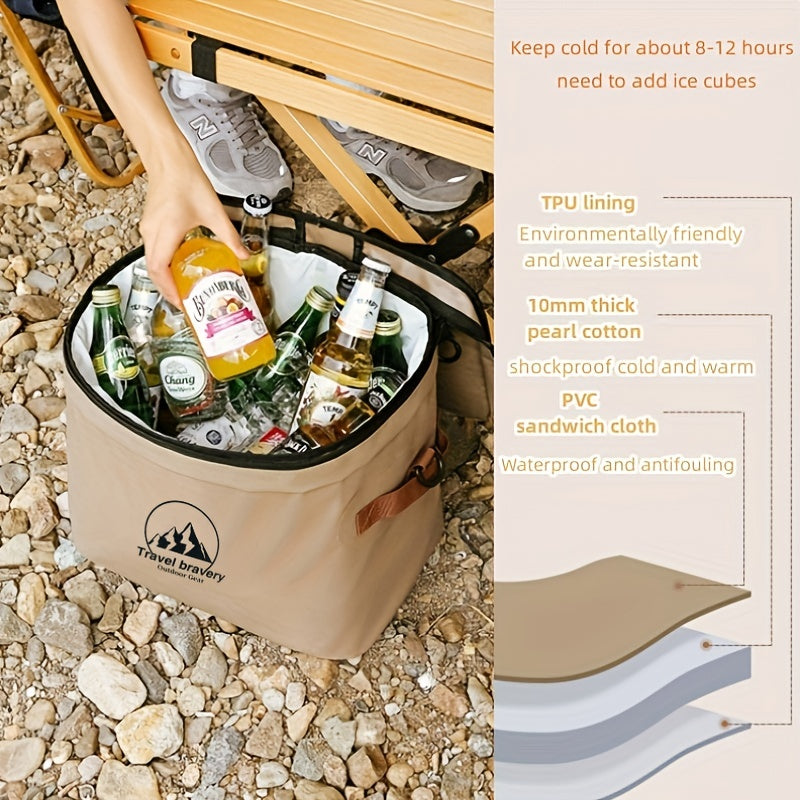 20L Waterproof Insulation Box w/ Ice Pack-Portable Food Preservation Bag