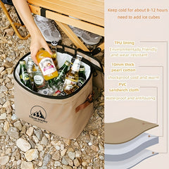 20L Waterproof Insulation Box w/ Ice Pack-Portable Food Preservation Bag