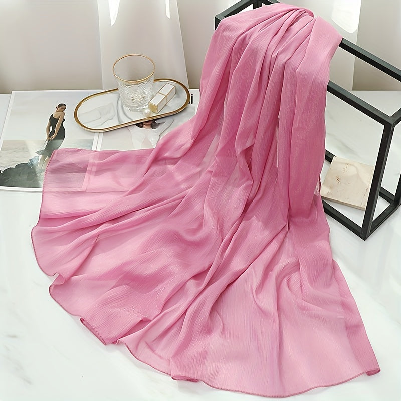 Glitter Sparkling Hijab Solid Scarf Turban Plain Shawl Headscarf