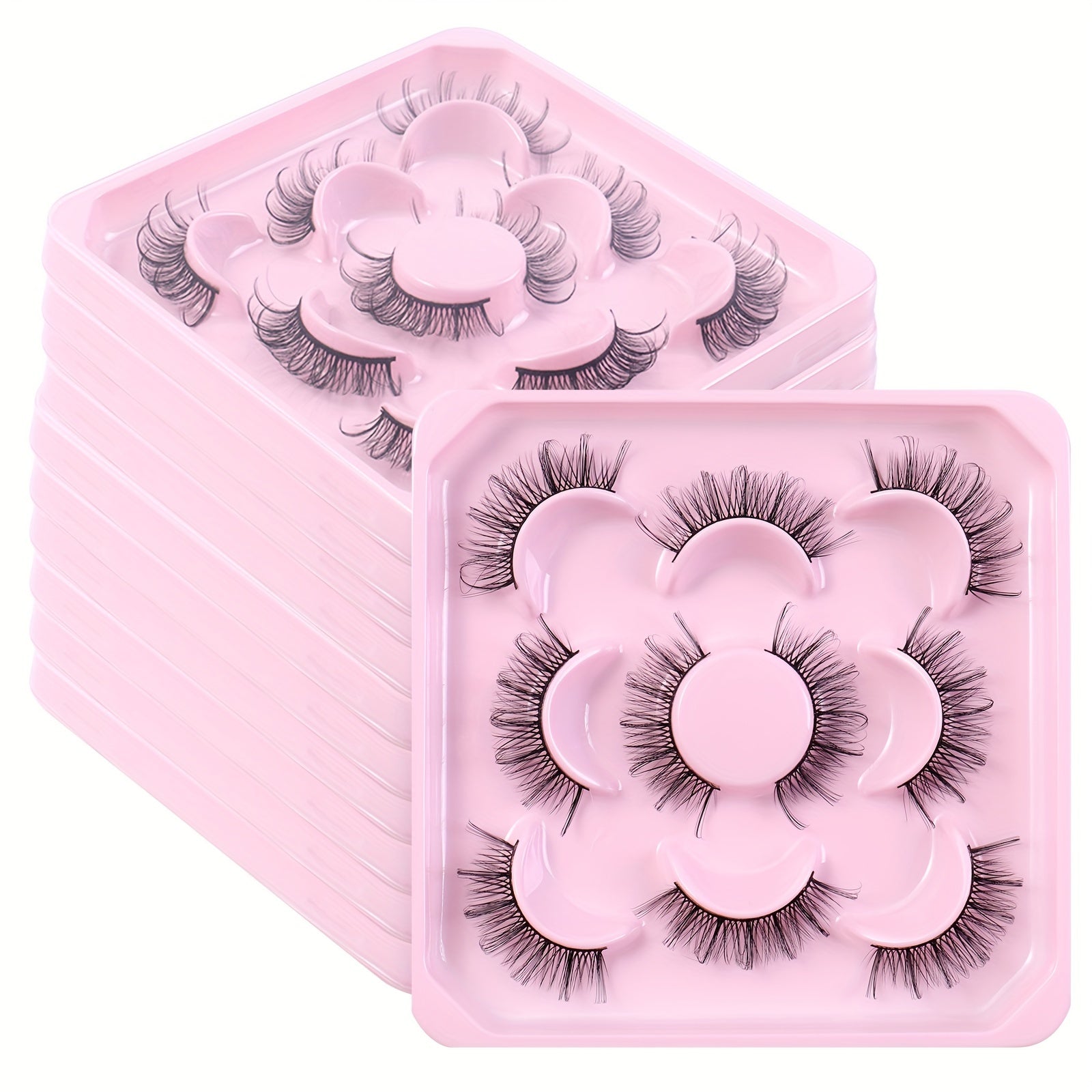 5 Pairs Faux Mink Lashes DD Curl Natural Volume False Eyelashes