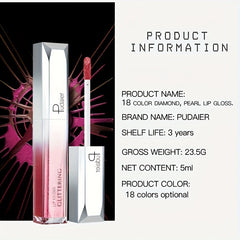 Radiant Beauty Pearlescent Diamond Lip Gloss - High Shine & Metallic Shimmer