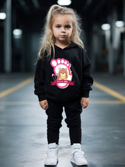 Baby Bear Print Hoodies Pants Set Spring Fall Sports Christmas Gift
