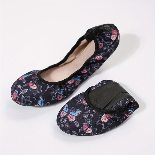 Women's Butterfly Pattern Ballet Shoes Lightweight Soft Sole Shoes