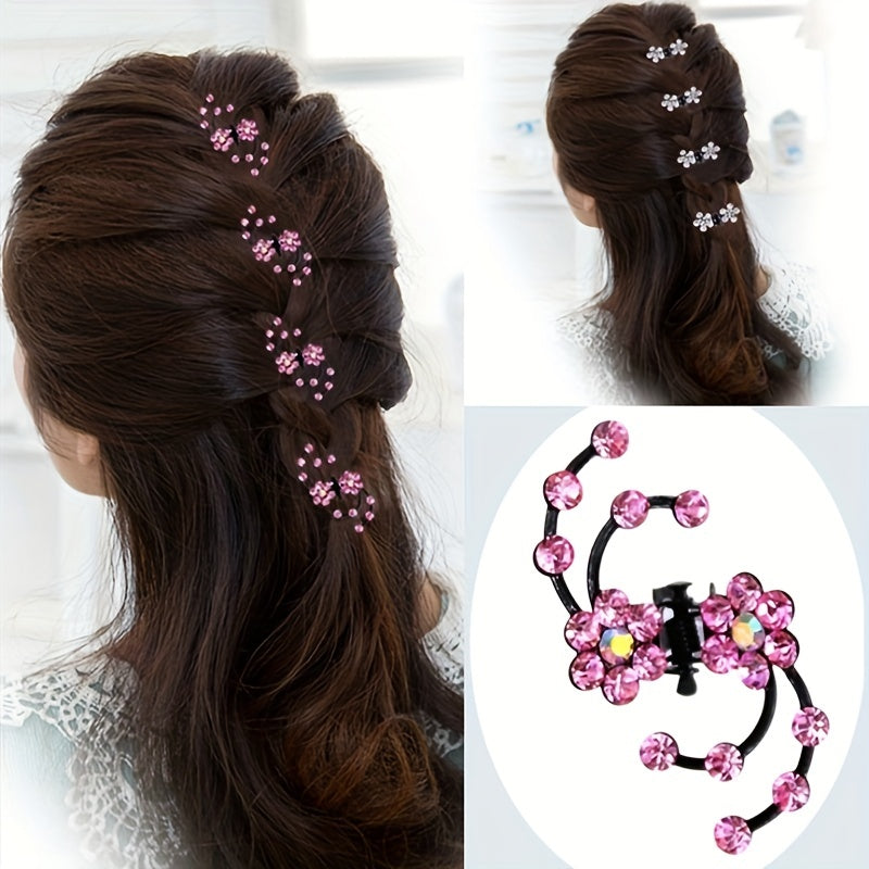 6pcs Mini Rhinestone Crystal Bridal Hair Clip Women Flower Girl Hair Accessories