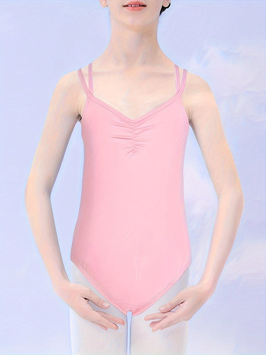 Girls Sweet Sleeveless Dance Suit For Ballet Gymnastics Practice