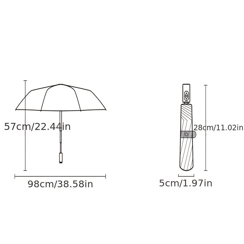 Automatic Manual Sunscreen UV Protection Tri-fold Umbrella