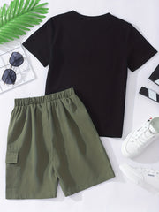 Boys LA Print T-Shirt & Shorts Set for Summer Kids