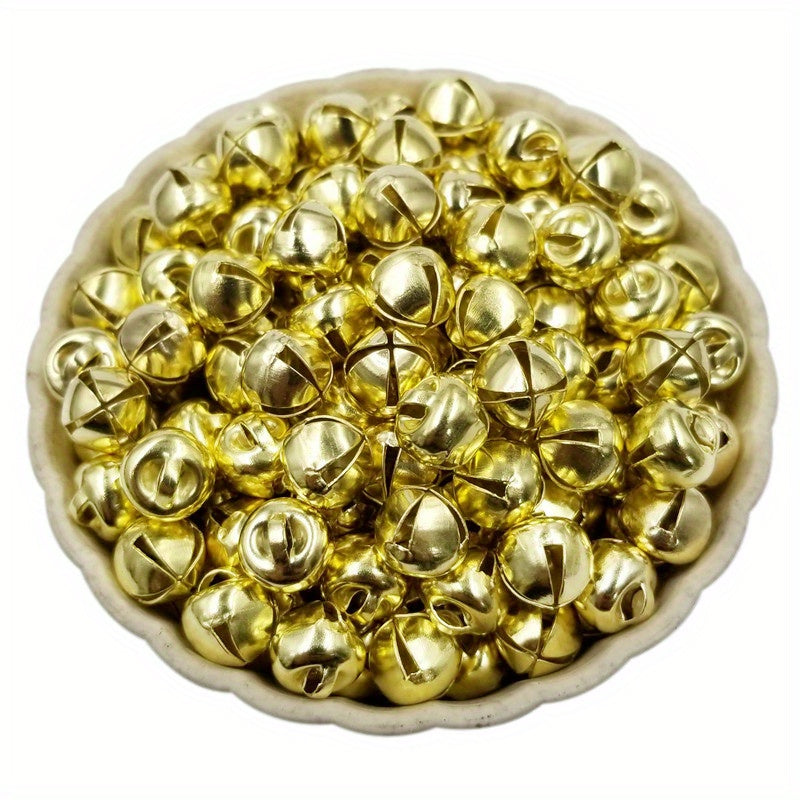50-100PCS Christmas Jingle Bells Pendant Charms Silvery Golden Beads 6-10mm
