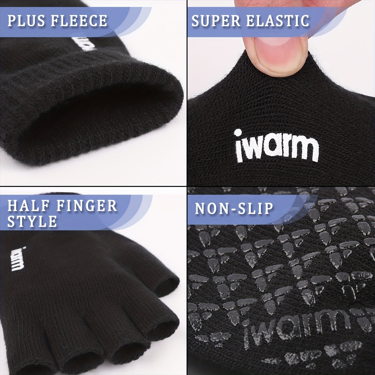 Men's Thermal Fingerless Gloves for Outdoor Sports