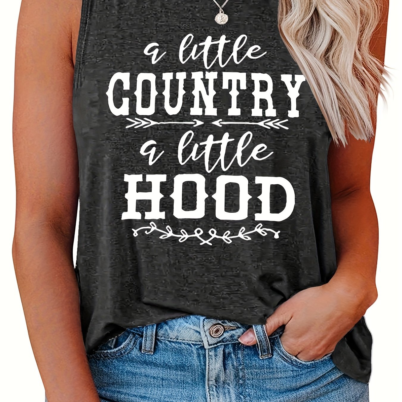  Women's Slogan Print Tank Top