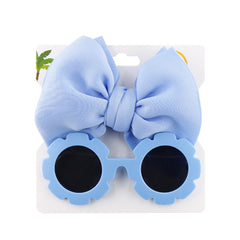 Summer Sunglasses & Bow Headband Set for Outdoor Style