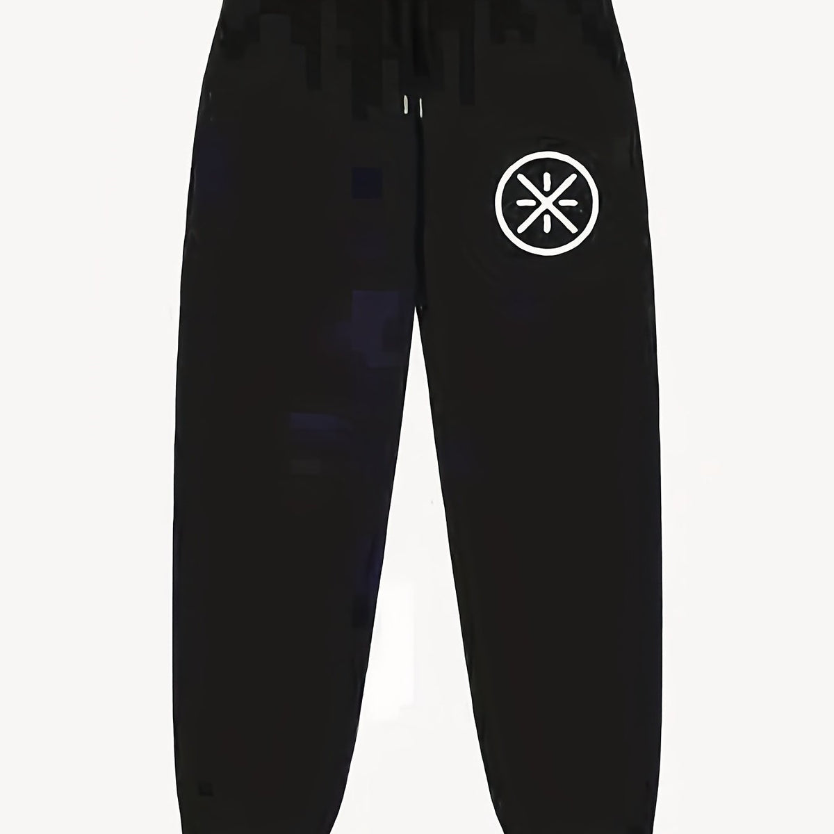 Symbol Pattern Print Men's Pants Drawstring Comfy Active Stretch Trousers