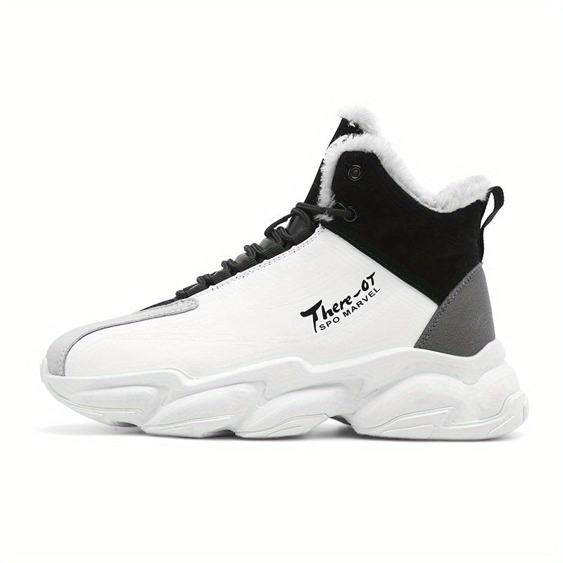 Men's Cozy Lace up Sneakers Warm Walking Shoes