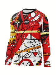 Men's Graffiti Long Sleeve Motorcycle T-shirt
