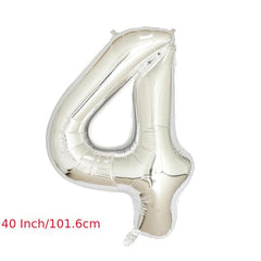 Silver Aluminum Film Large Numbers 0-9 for Party Decoration