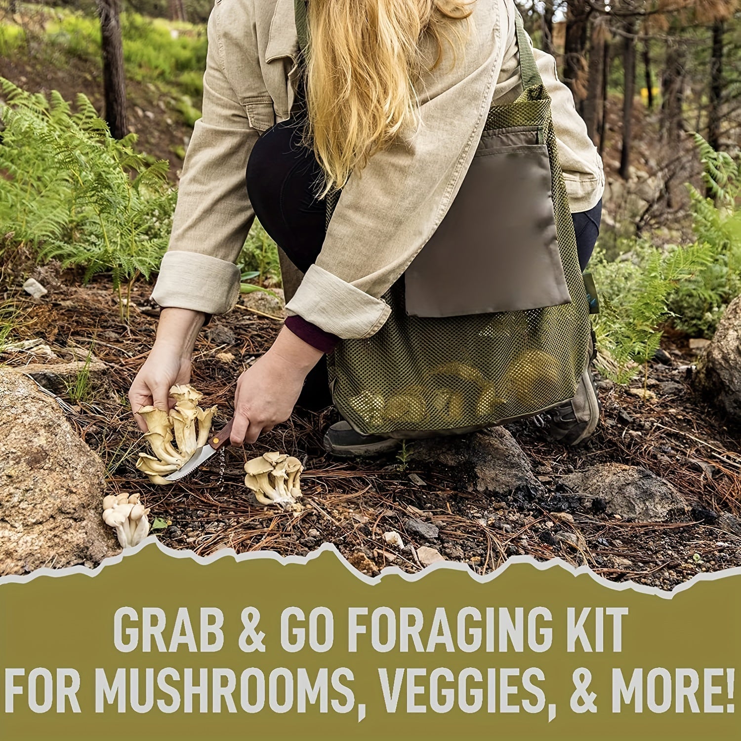 Portable Mushroom Foraging Bag Outdoor Camping Storage