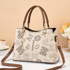 Retro Textured Pattern Handbag Top Handle Purse All Match PU Leather Bag