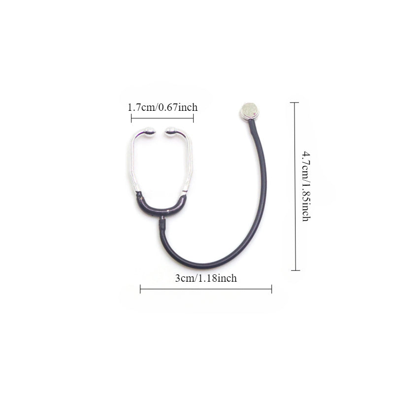 1:12 Mini Stethoscope Dollhouse Medical Appliance Model Earpiece Simulation
