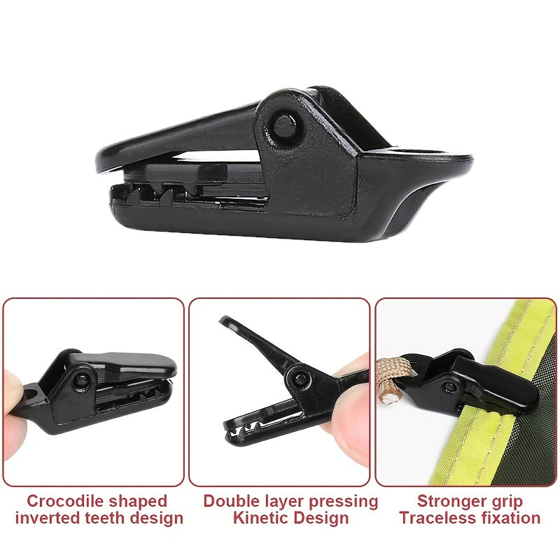 5pcs Outdoor Tent Hooks Windproof Clips Crocodile For Fixing Tent