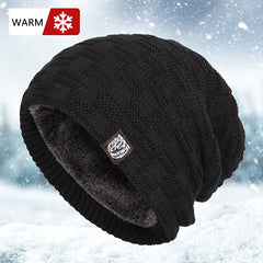 Knitted Winter Beanie Hat Fleece Lined Ear Protection