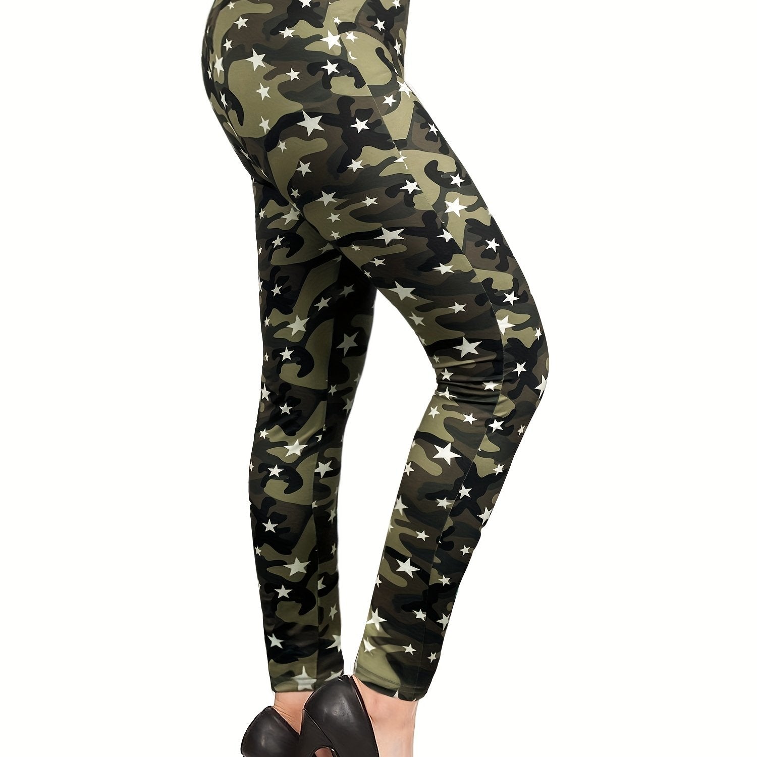 Star Print Skinny Leggings Women's Clothing