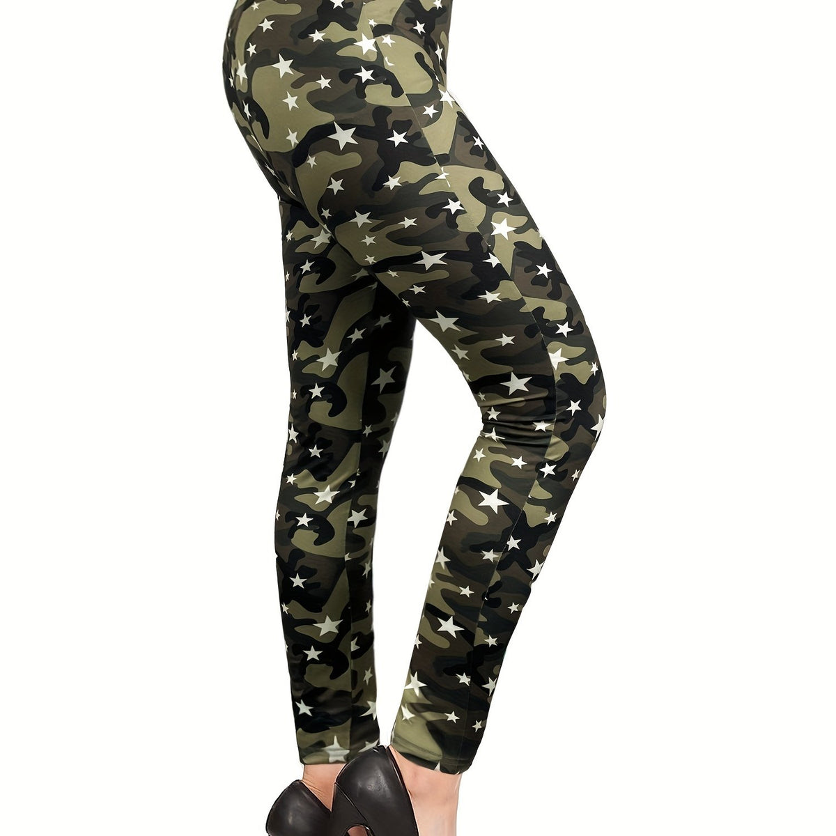 Star Print Skinny Leggings Women's Clothing