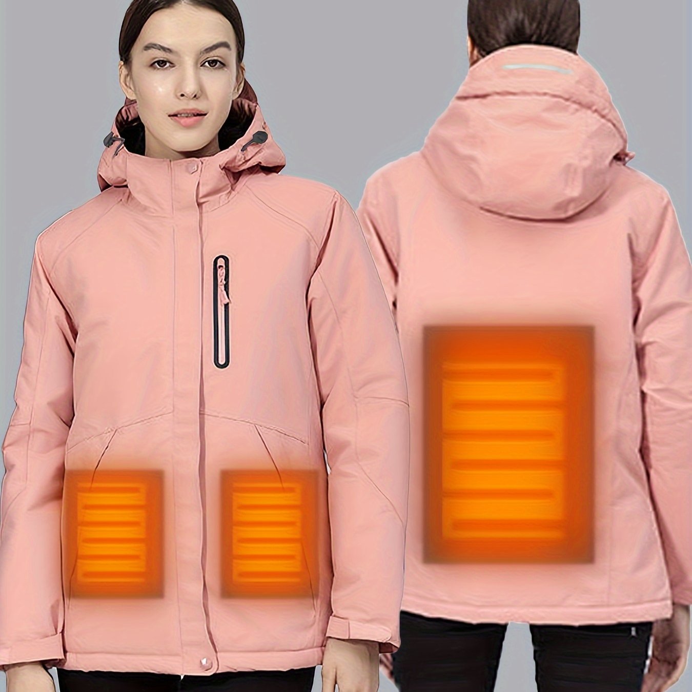 Waterproof Long Sleeves Heating Jacket Women's Outdoor Ski Jacket