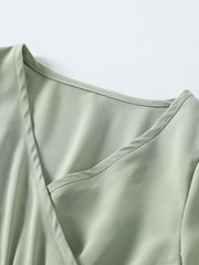 Girls V-Neck Ruffled Dress for Autumn & Spring