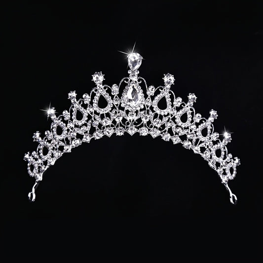 Silvery Crystal Wedding Crown Headband Bridal Tiara