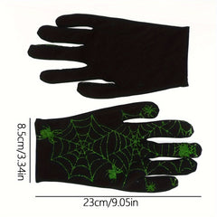 EXCEED Halloween Spider Web Patterned Gloves Unisex Full Finger Party Style Glov