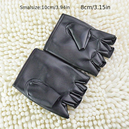 Men's Half Finger Leather Outdoor Gloves
