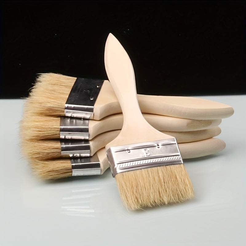 Wooden Handle Pig Hair Brush BBQ Paint Brush