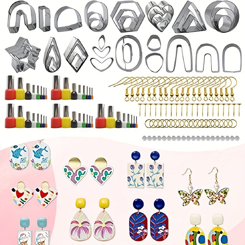 126pcs Clay Cutting Tool Set Stainless Steel DIY Earrings Polymer Clay Jewelry