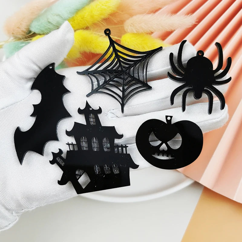 10Pcs Halloween Acrylic Charms for DIY Jewelry and Phone Cases