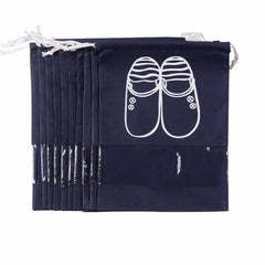 10Pcs Shoe Dust Covers Non-Woven Drawstring Storage Bag Travel Pouch