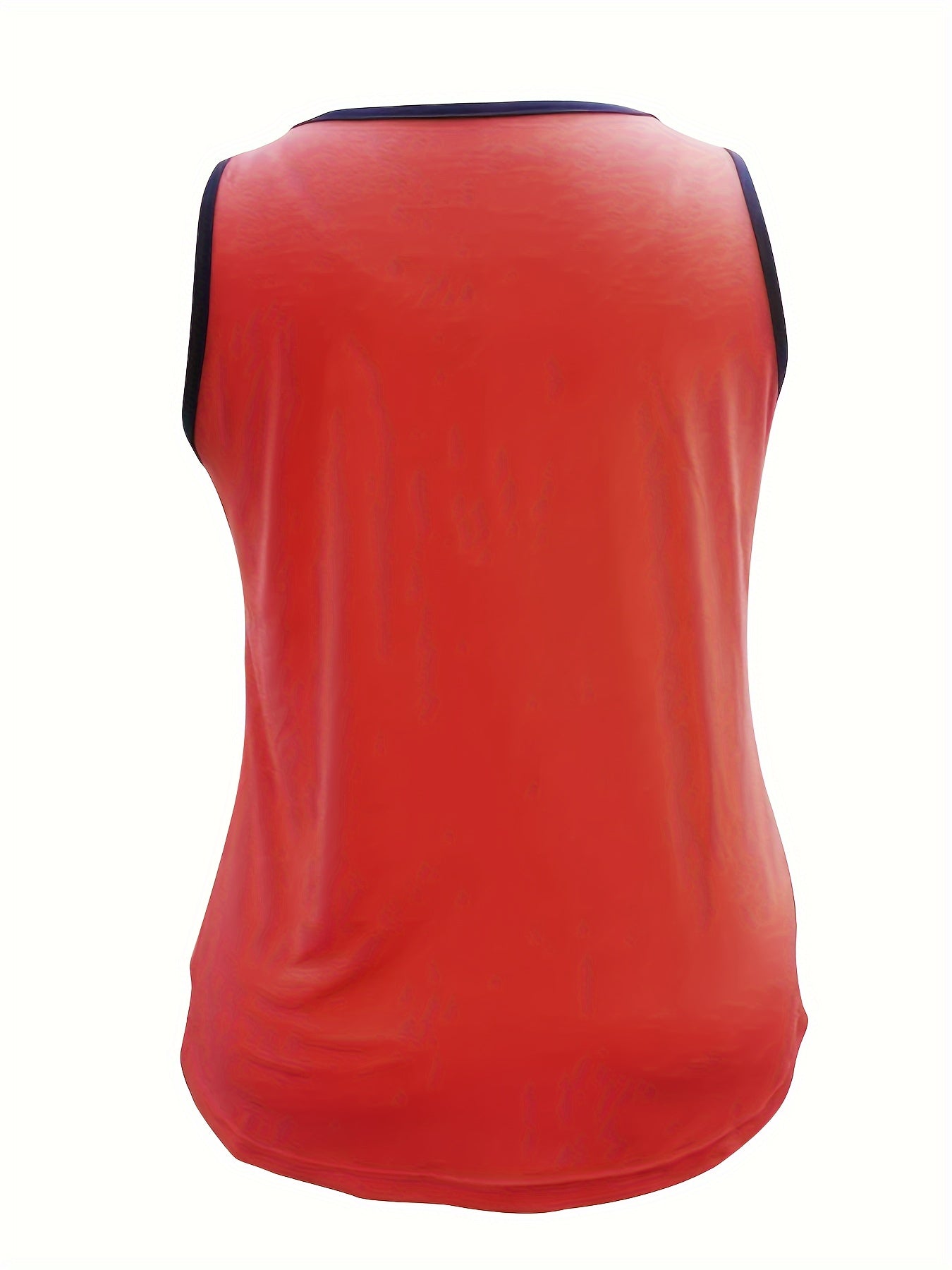  Casual Tank Top Women's Plus Solid Binding Round Neck Slight Stretch