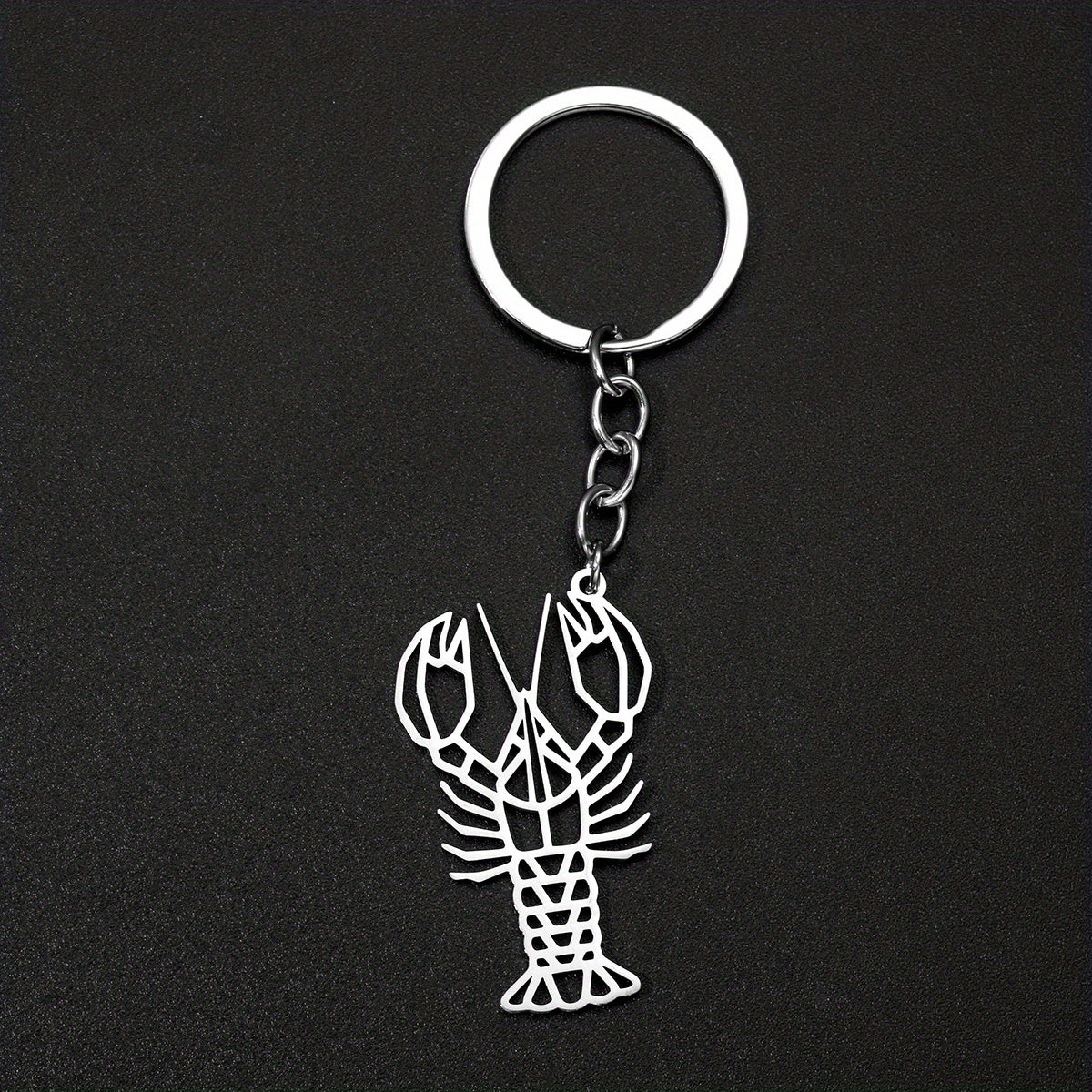 Creative Stainless Steel Lobster Keychain For Men