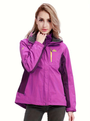 Women's Waterproof Ski Jacket Hooded Hardshell Winter Coat