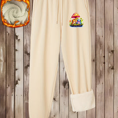 Women's Plus Graphic Print Fleece Harem Trousers