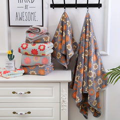 Flower Pattern Towel Set Soft Hand & Bath Towel Absorbent for Bathroom