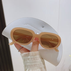 Vintage 90s Oval Sunglasses Women Unisex Tiny Narrow Tinted Glasses